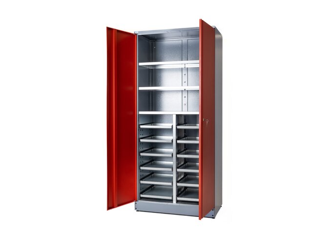 Küpper Hochschrank 70287 – 91x53x204 Cm, Ultramarinblau, Mit 4 Böden Je 75 Kg Tragkraft